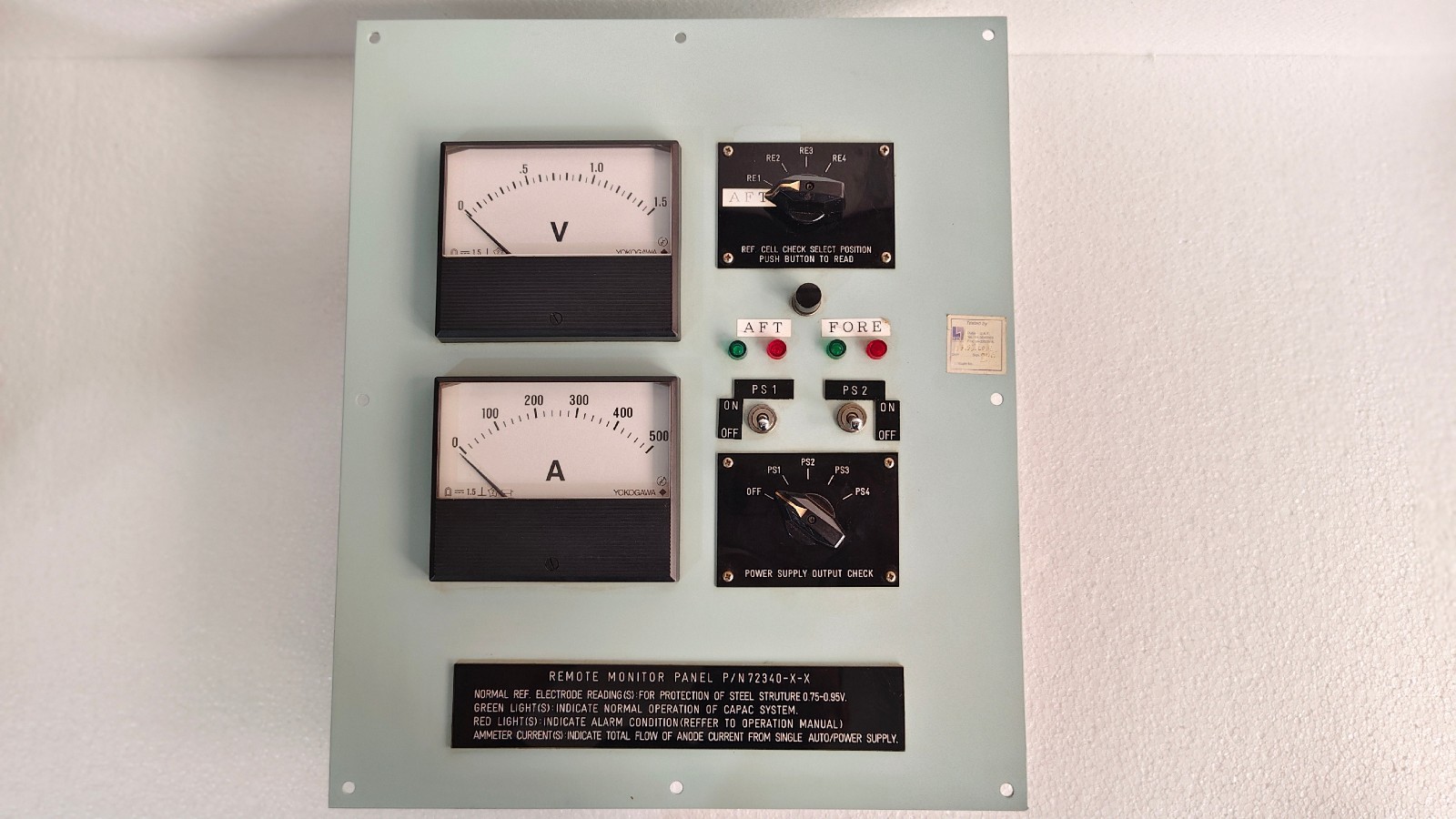 Nippon Corrosion 72340-x-x / 72340-X-X Remote Monitor Panel